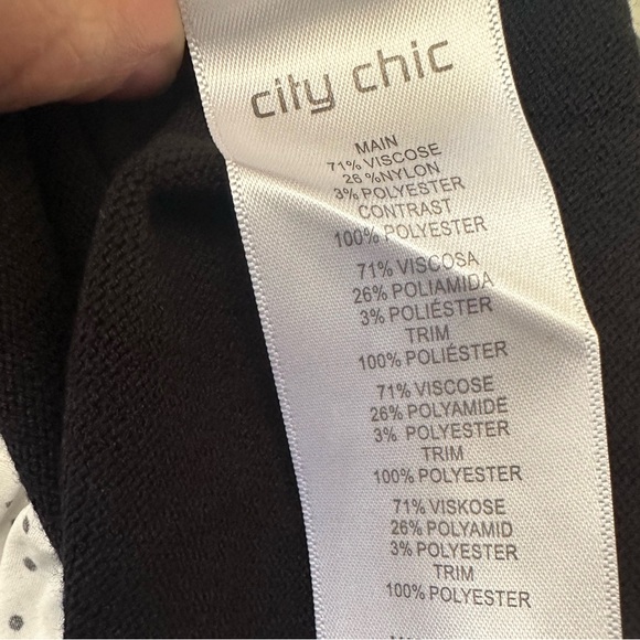 NWT! City Chic Women’s Layered Polka Dot and Black Pullover Sweater - Picture 5 of 5